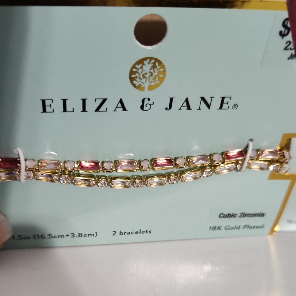 Eliza & Jane Cubic Zirconia Bracelet Set And Necklacw NWT